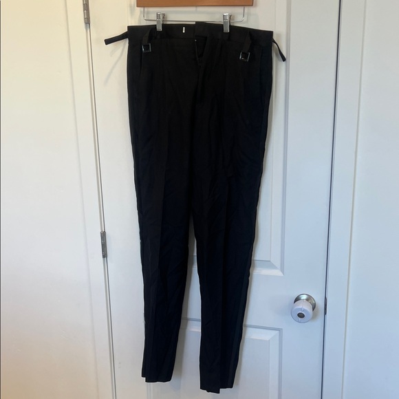 THE BLACK TUX Men's Wool Tuxedo Pants Size 34 In Black - Picture 1 of 4